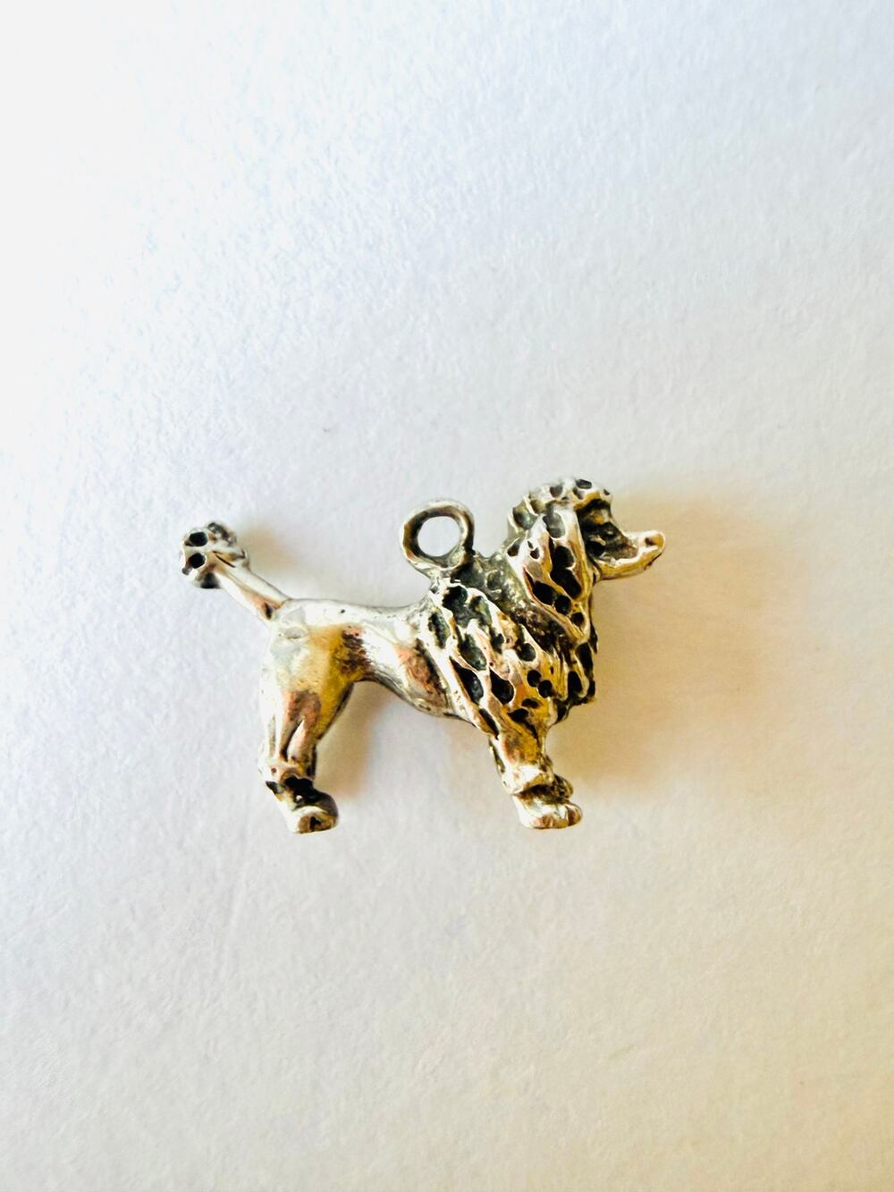 Vintage Sterling Silver Poodle Charm Dog Lover Pendant Detailed 925